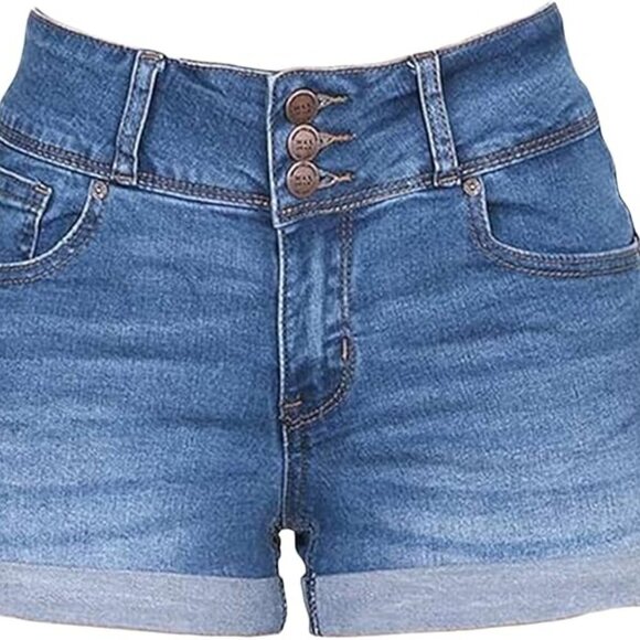 Women's Rolled Hem Denim Shorts （S) - Picture 2 of 8